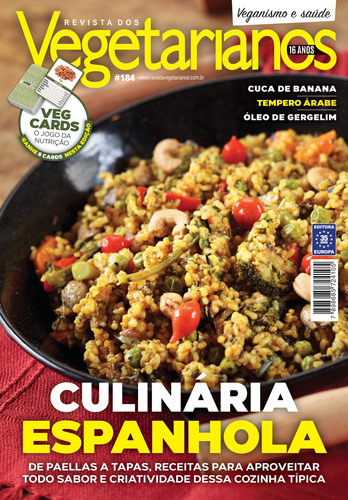 Revista dos Vegetarianos 184, de a Europa. Editora Europa Ltda., capa mole em português, 2022