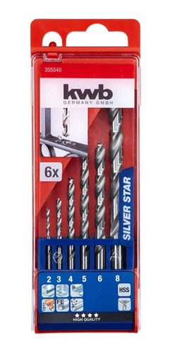 Kit Set Juego Brocas Para Metal Hss 6 Piezas Kwb 205540