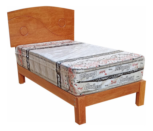 Cama 1.5 Plz,madera Tornillo,modelo Ovalado