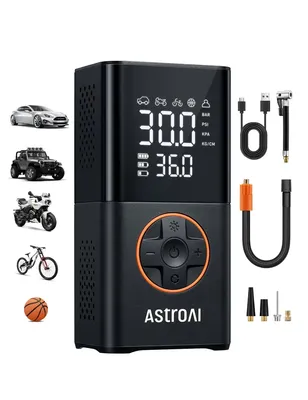 Compressor de Ar Portátil AstroAI AIRUN L7S com Display Digital para Pneus de Carro