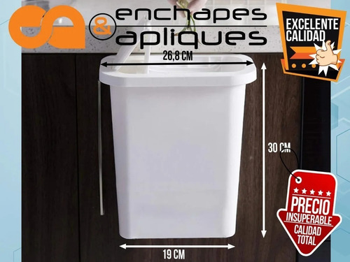 Imagen 2 de 5 de Basurera Cocina Portátil Con Tapa Color Blanca 0 Gris 5 Lt