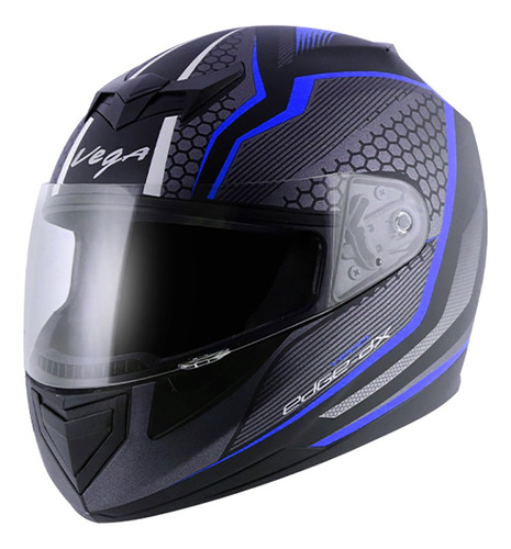 Casco Moto Edge Blast Mate Azul Aprobado Varios Talles