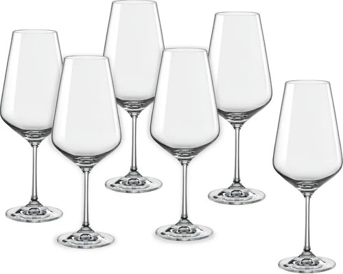Imagen 3 de 4 de Copón Copa Vino Cristal Bohemia Sandra 550ml Set X 6