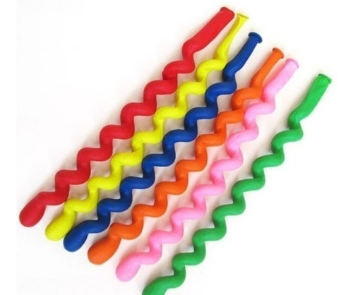 Balão Espiral Parafuso Festa Decoração Bexiga Curvo Kit 100
