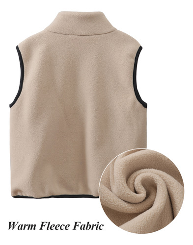 Chaqueta Sin Mangas Chaleco Polar Con Cremallera Niños