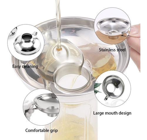 Imagen 6 de 8 de Embudo Para Frascos De Acero Inoxidable