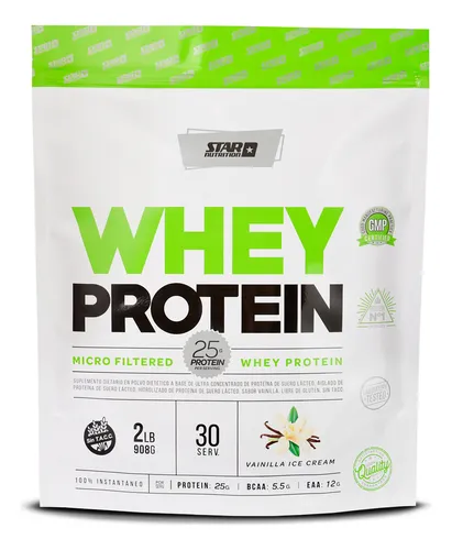 Star Nutrition Whey Protein 2 Lb Sabor Vanilla ice cream Doypack En Polvo