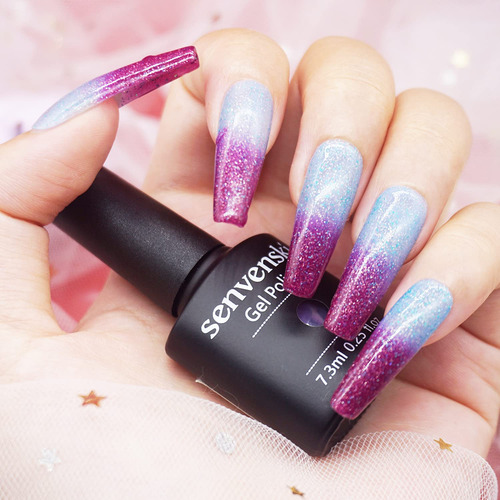 Senvenski Esmalte De Uñas De Gel Que Cambia De Color, Negro
