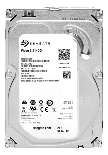 Disco Duro (seagate Video 2tb) Para Pc Y Dvr - 3.5 Plateado (Reacondicionado)