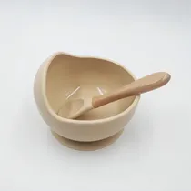 Comprar Set Alimentación Silicona 2 Piezas Para Bebe Color Marrón