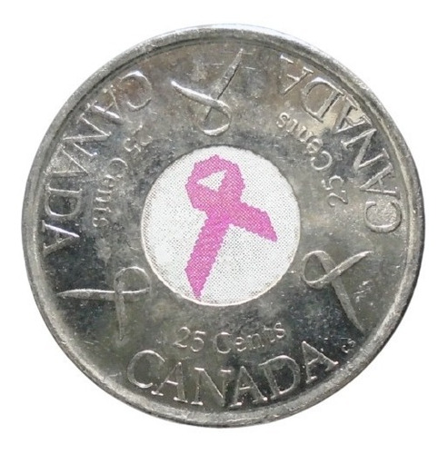 Canadá 25 Cents 2006 Conmemorativa Al Cáncer De Mama  Ol2#2