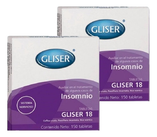 Gliser #18 Tratamiento Casos De Insomnio (2pzas) 150 Tab C/u