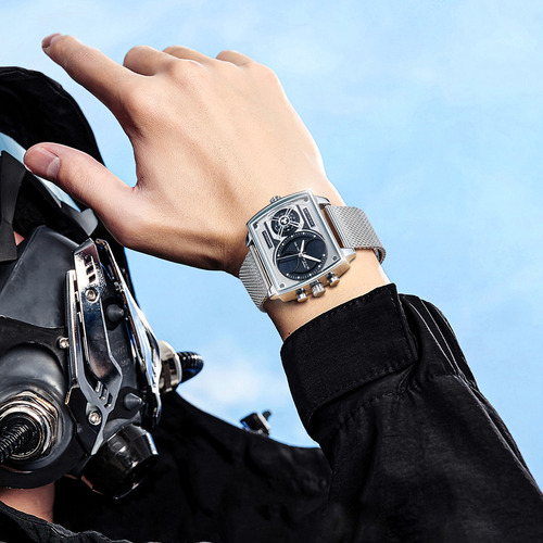 Reloj Feice Fk814 Hombre Acero Inoxidable Plateado