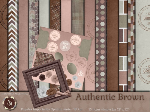 Colección Authentic Brown Scrapbooking X15 D' Arteche Crafts