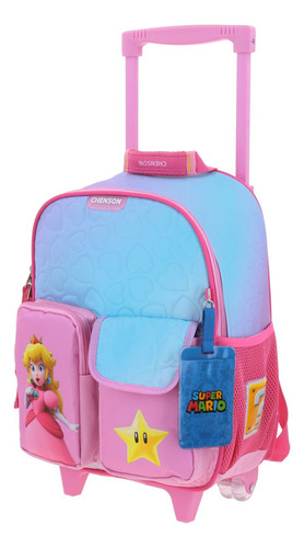 Mochila Chica Ruedas Chenson Mario Bros Peach Kiut