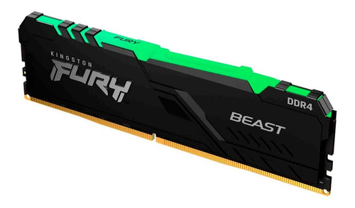 Imagen 2 de 6 de Memoria Ram Kingston Fury Beast Ddr4 32gb 2666mhz Negro Rgb