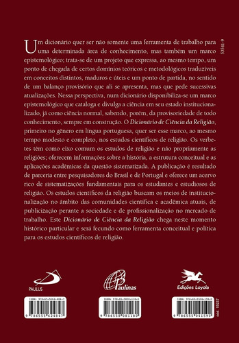 Dicionário de ciência da religião, de Passos, João Décio. Editorial Associação Nóbrega de Educação e Assistência Social, capa mole em português, 2022