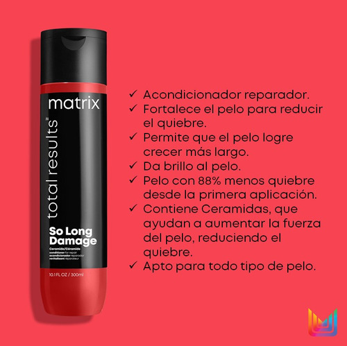 Imagen 2 de 5 de Acondicionador So Long Damage X300 Total Results Matrix