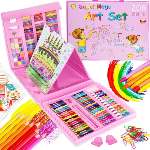 Set De Arte Profesional 208 Piezas, Kit De Dibujo Colores