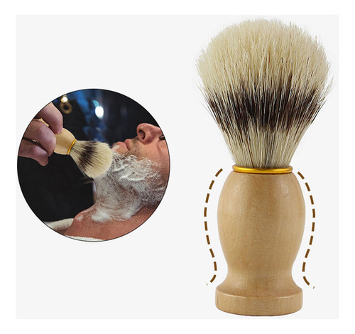 2 Escova De Barbear Masculina, Cabo De Madeira De Luxo,