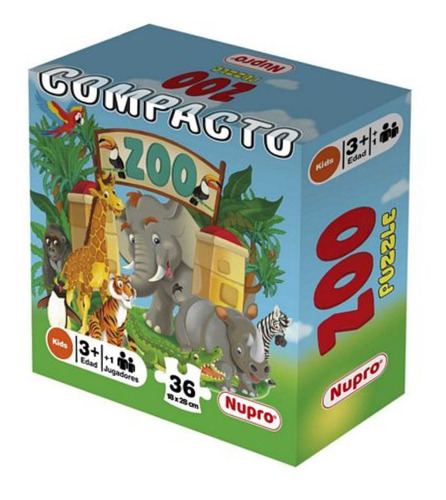 Compacto Mi Zoo Puzzle X36 Nupro Juego De Mesa Chico 1314