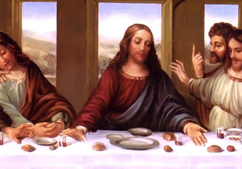 Imagen 2 de 6 de Lienzo En Tela, La Última Cena Leonardo Da Vinci. 50 X 90 Cm