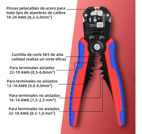 Alicate Terminales Crimpador Pinzas Pelacables+1250 Pcs