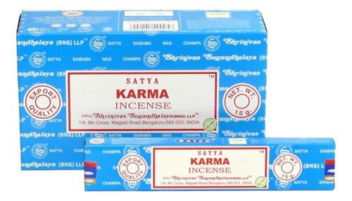 Sahumerios Satya Nag Champa - 12 Unidades Fragancia Karma