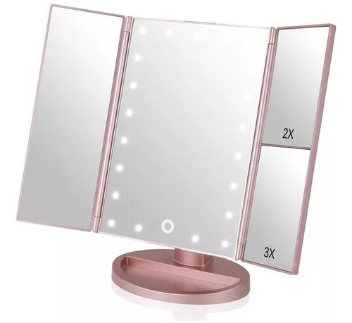 Espejo Maquillaje Con Luz Led + Aumento  22 Led + 3 Aumentos