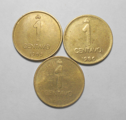 Argentina Lote Completo 1 Centavo De Austral 1985 - 86 - 87