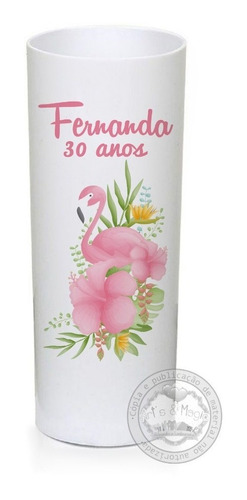 30 Copos Personalizados Long Drink 320ml Flamingo