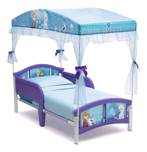 Cama Con Toldo Frozen Toddler Niña Tamaño Cuna Sin Colchón