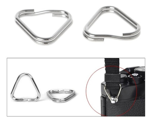 Imagem 6 de 8 de 2 Pares Argola Triangular C/ Guarnição P Alça Camera Dslr