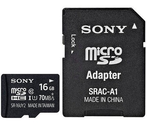 Imagem 1 de 2 de Cartão De Memória Sony Microsdhc 16gb - Classe 10 - 70mb/s