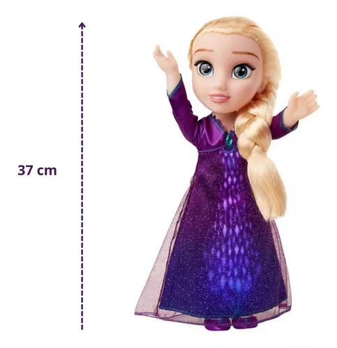 Boneca Frozen 2 Princesa Elsa Canta Vestido Acende Vinil Nfe