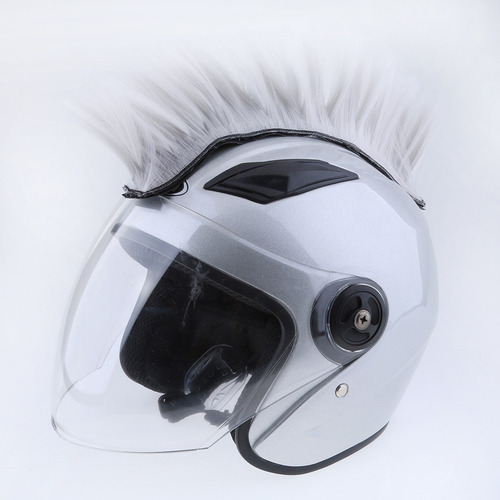 Capacete Peruca Mohawk Para Capacete Punk Cinzento