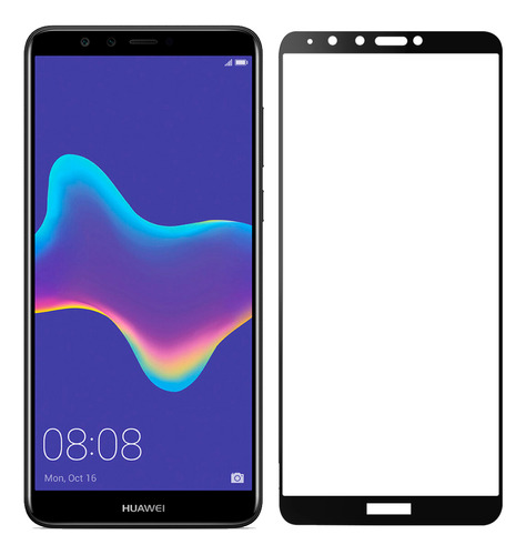 Lamina De Vidrio Templado Completa Compatible Huawei Y9 2018