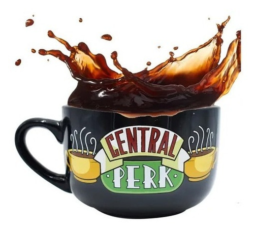 Taza Friends Central Perk Jumbo Negro