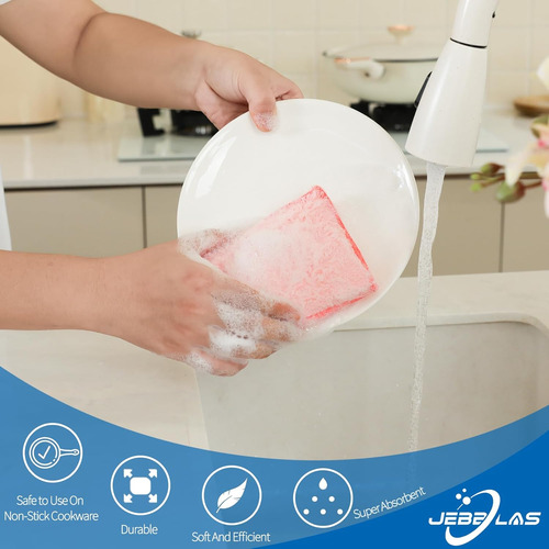 Esponjas Absorbentes Naturales De Bambú, Esponjas De Limpiez