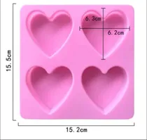 Comprar Molde De Silicona Para Jabones Y Velas. Corazone 4 Cavidads
