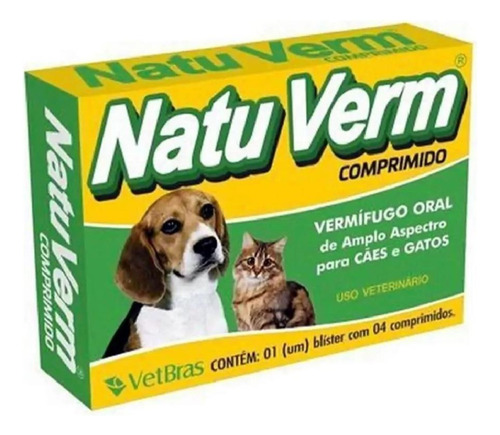Natuverm Comprimido Para Cães E Gatos - 4 Comprimidos