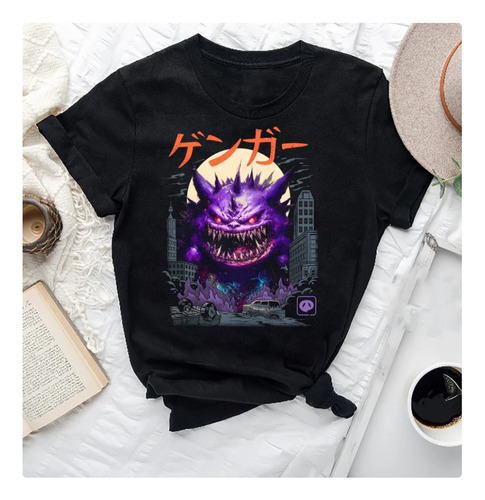 Polera Unisex Pokem Horror Gengar Anime Algodon Estampado