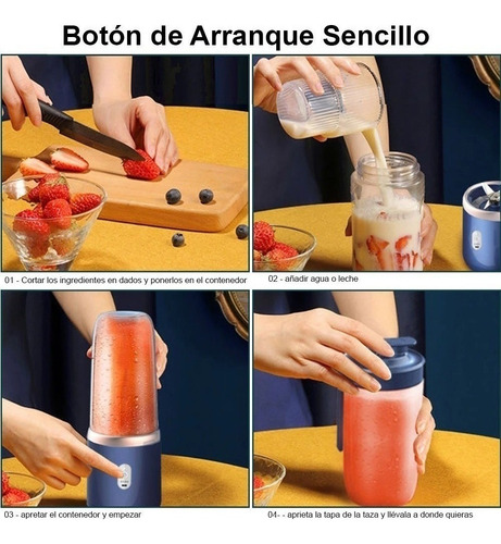 Mini Licuadora Portátil Procesador 400ml Alta Calidad