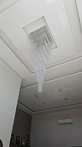 Lustre Plafon Cristal Cascata 60x60 Salas Pé Direito Duplo