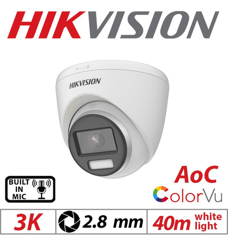 Cámaras Color Vu Con Microfono, 3k, Hikvision