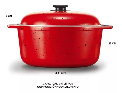 Sartén 24 cm, Rojo - Cucina Donna