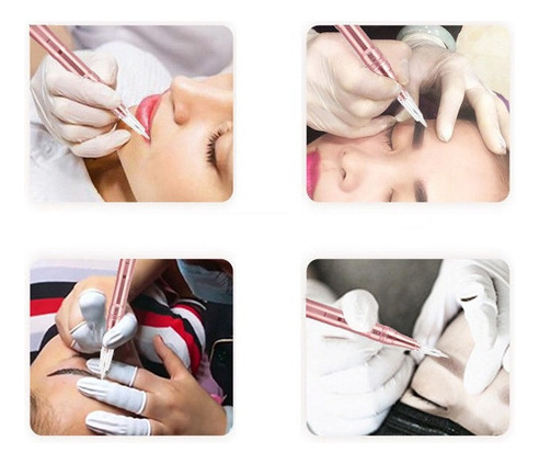Máquina tudo-em-um para bordar tatuagens e sobrancelhas cor-de-rosa
