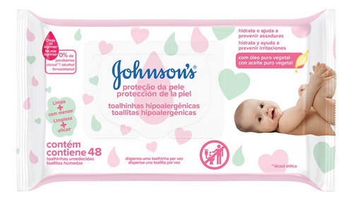 Toallitas Húmedas Johnson's X96 Protección De La Piel.