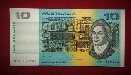 Billete 10 Dolares Australia 1983 Pick 45 D Greenway 