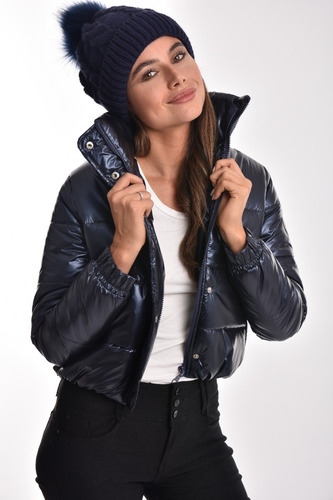 Imagen 2 de 4 de Campera Mujer Inflable Chaqueta Dama Metalizada Impermeable